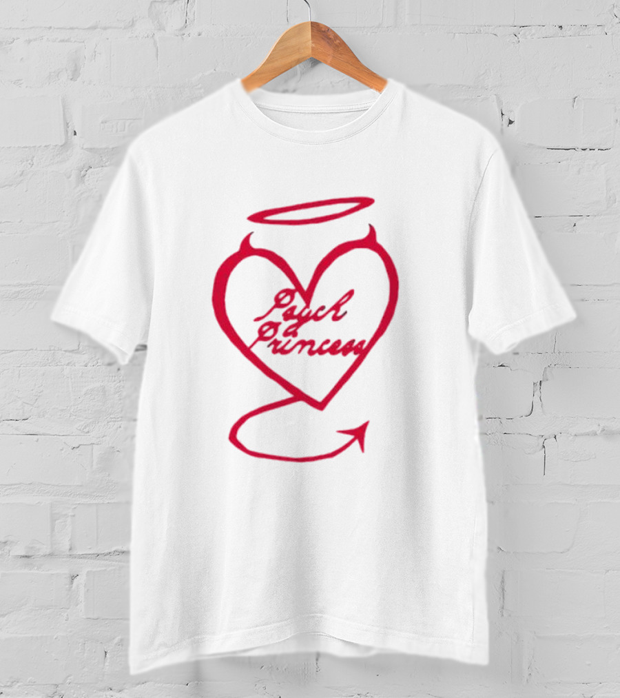 Psych Princess Heart With Angel Halo And Devil Tail T-Shirt
