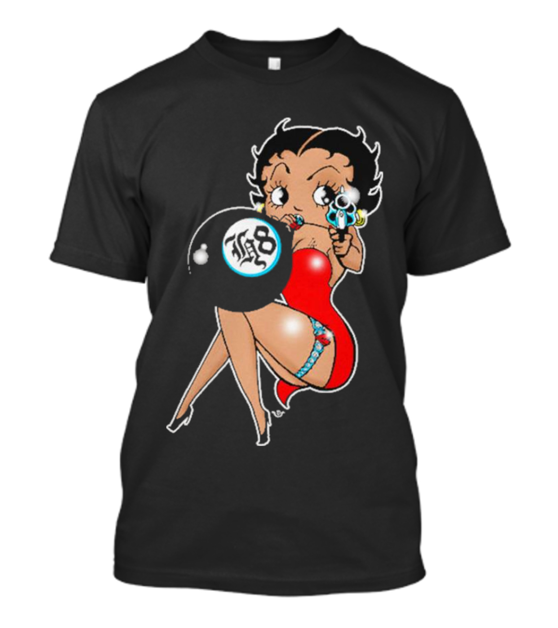 Section H8 Betty Boop Eight Ball Gun T-Shirt