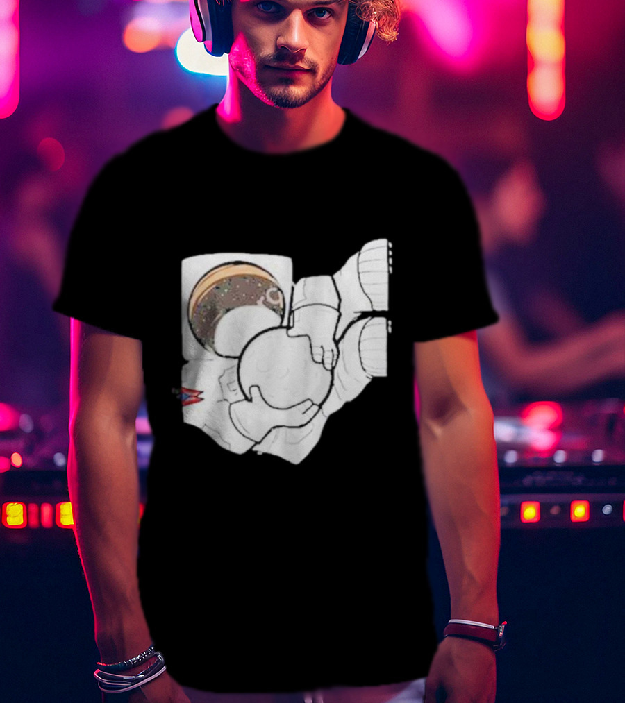 Strange Planet Ohio Moonwalker Cosmic Astronaut Holding Celestial Sphere T-Shirt