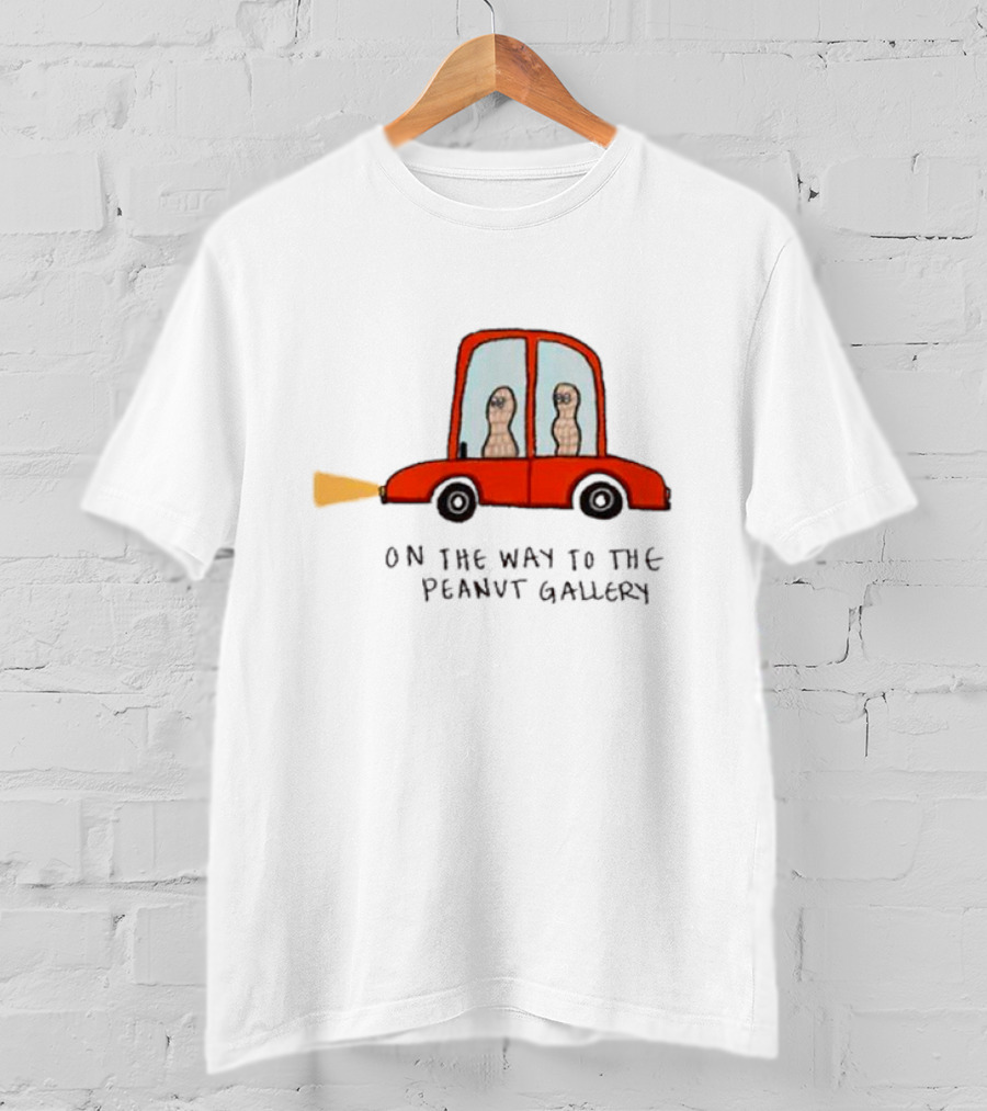 On The Way To The Peanut Gallery With Peanuts In Red Car T-Shirt