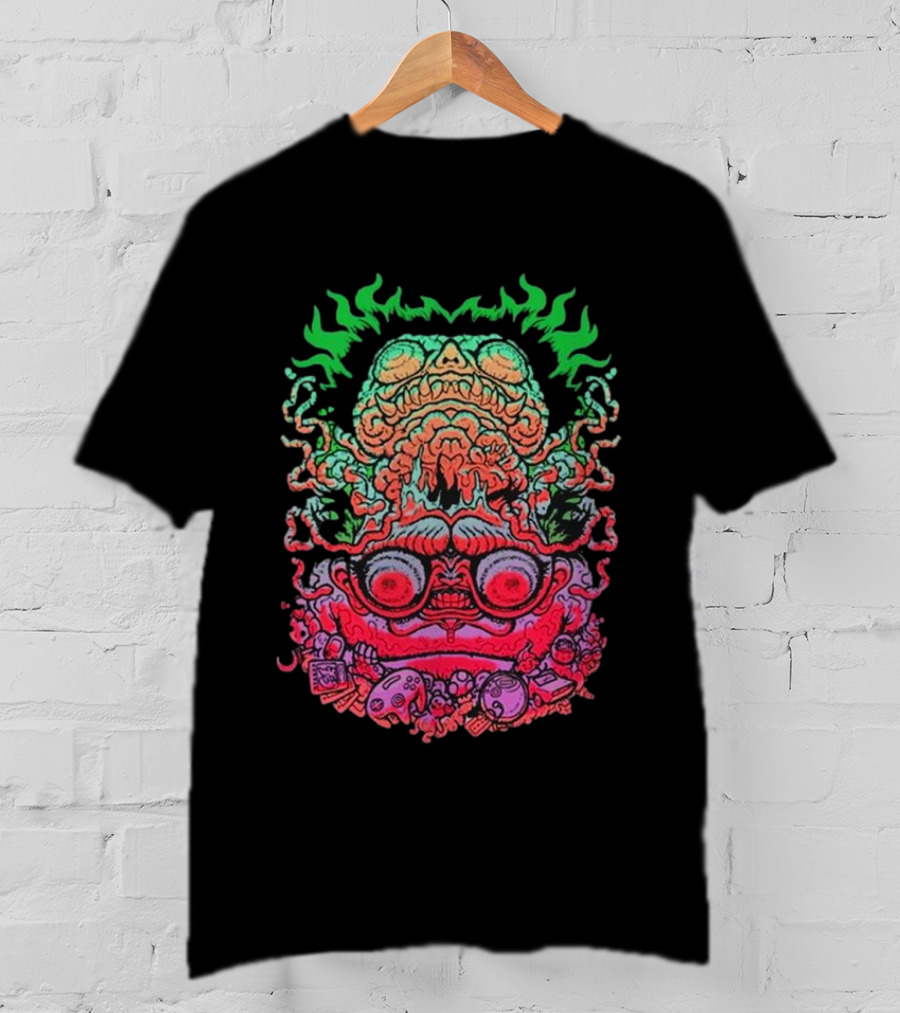 Papa Meat Psychedelic Skull Monster Stack T-Shirt