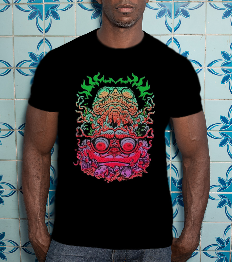 Papa Meat Psychedelic Skull Monster Stack T-Shirt