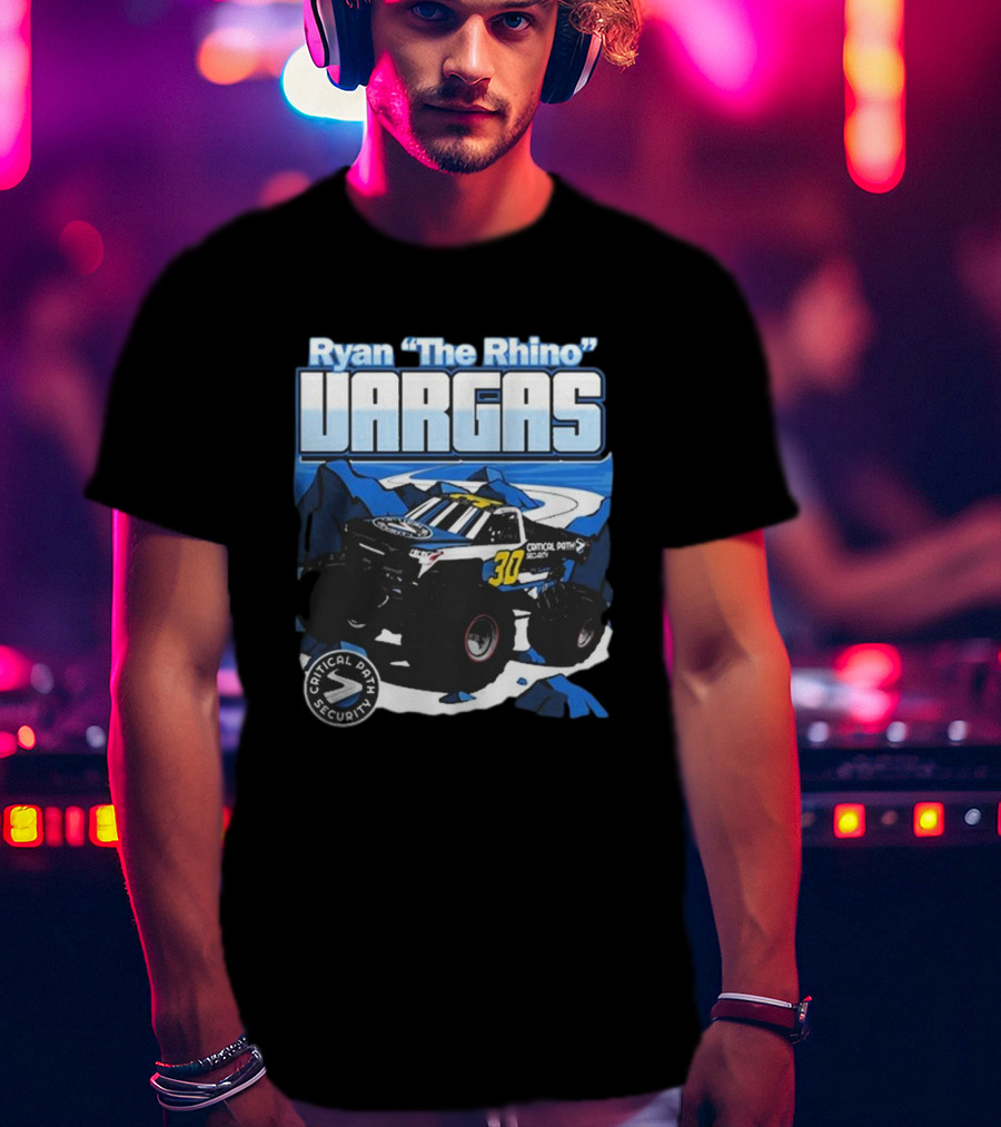 Ryan The Rhino Vargas Critical Path Security Number 30 Monster Truck Adventure T-Shirt