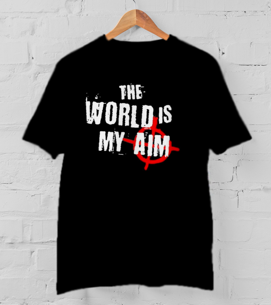 The World Is My Aim Vintage Black And White With Red Target Circle T-Shirt