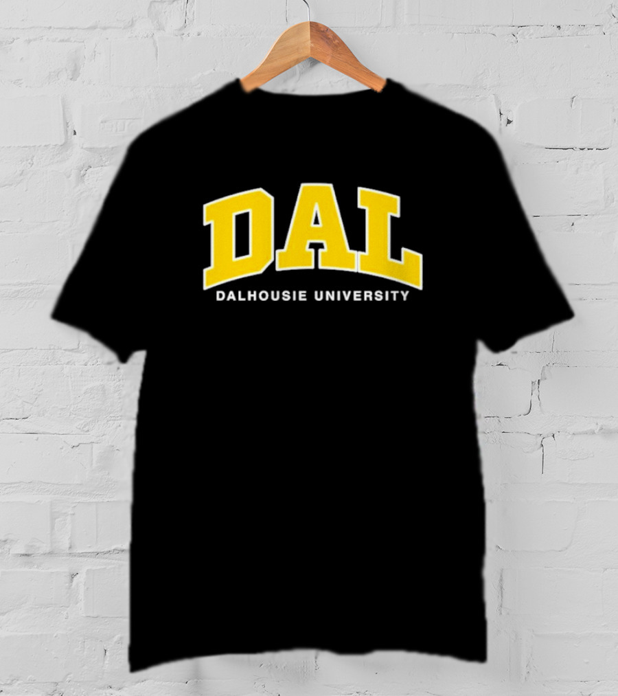 DAL Dalhousie University Yellow Arch Text T-Shirt