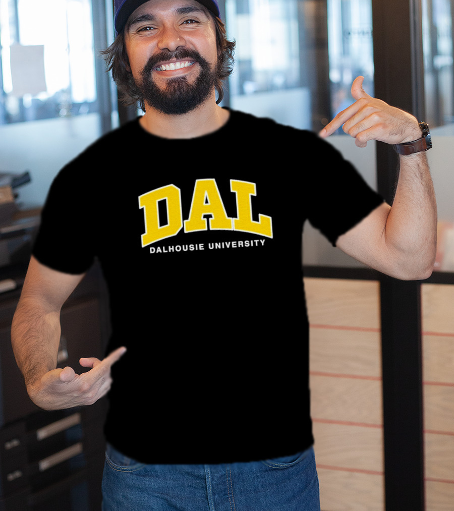 DAL Dalhousie University Yellow Arch Text T-Shirt