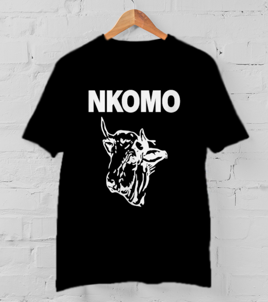 NKOMO Cow Illustration White Text T-Shirt