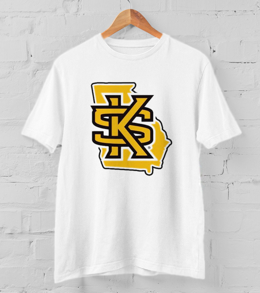 KSU Athletics Black And Gold Georgia Map T-Shirt