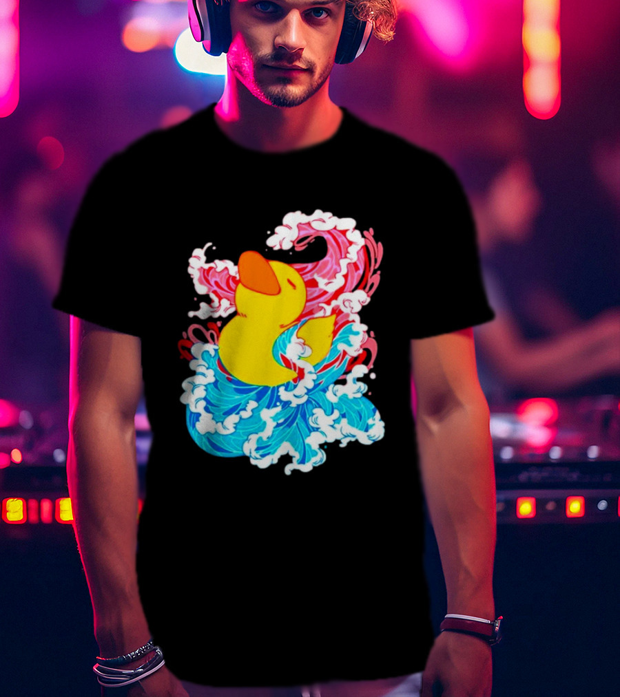 39Daph Duck Waves Red Blue T-Shirt