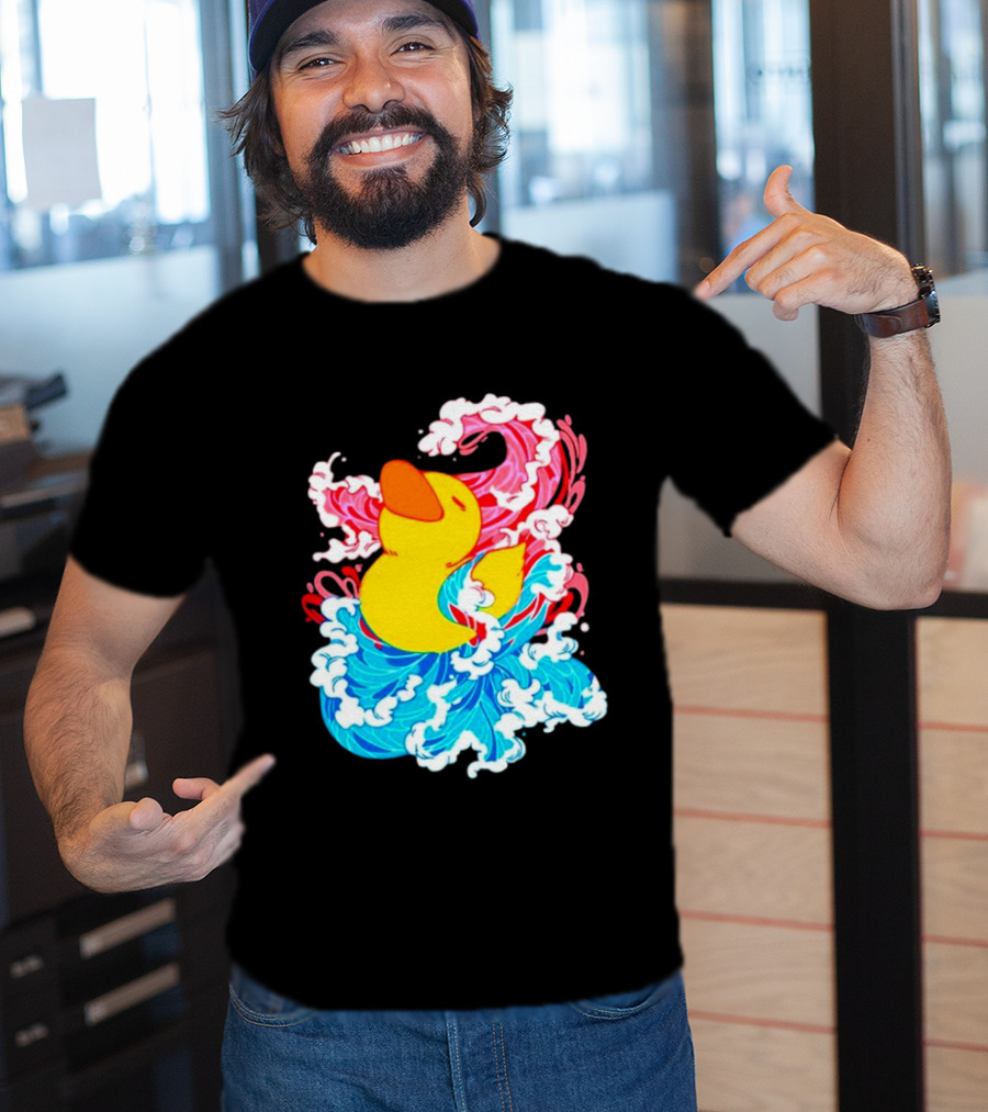 39Daph Duck Waves Red Blue T-Shirt