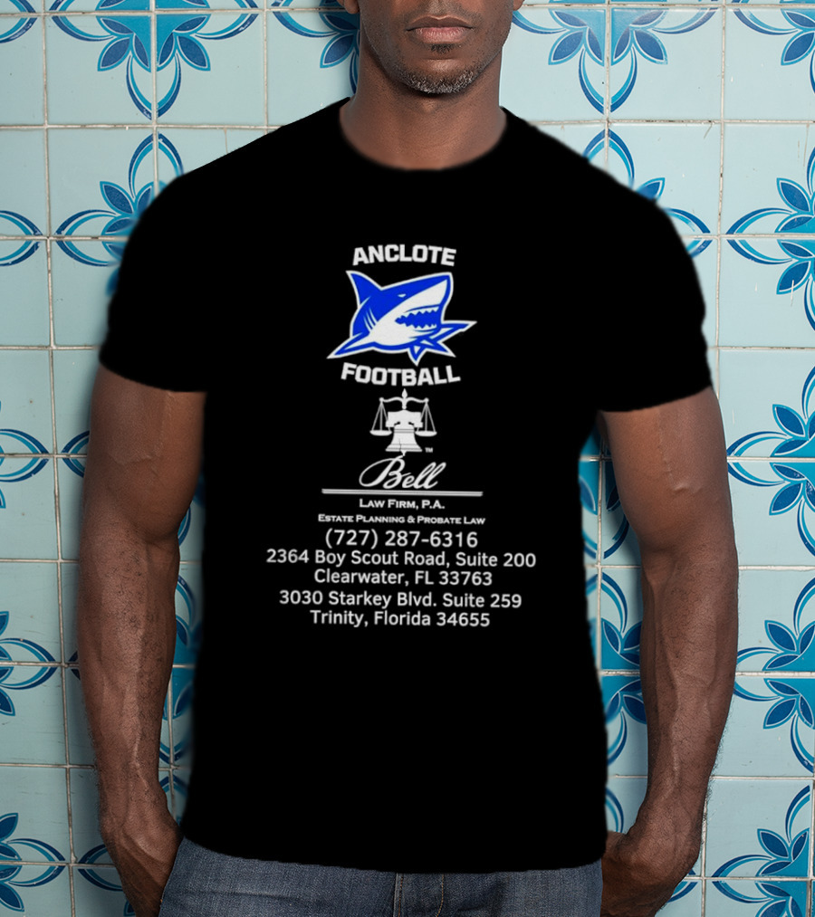 Anclote Football Bell Law Firm P.A. Clearwater Trinity Florida T-Shirt