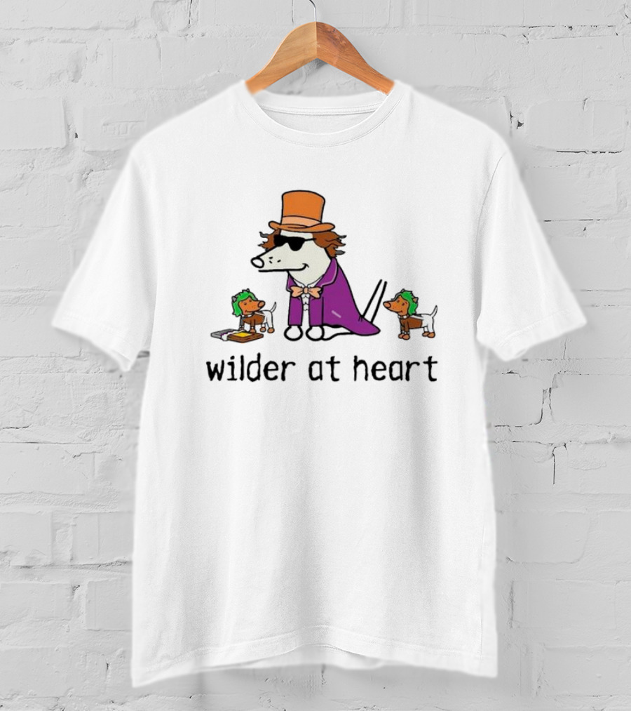 Wilder At Heart Dog In Orange Hat And Purple Outfit With Two Small Dogs T-Shirt
