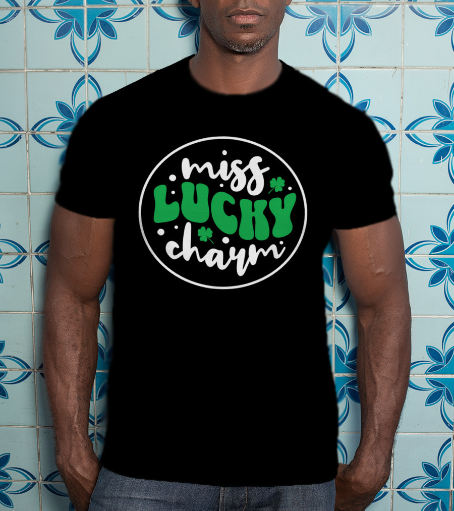 Miss Lucky Charm St. Patrick's Day Festive Badge T-Shirt
