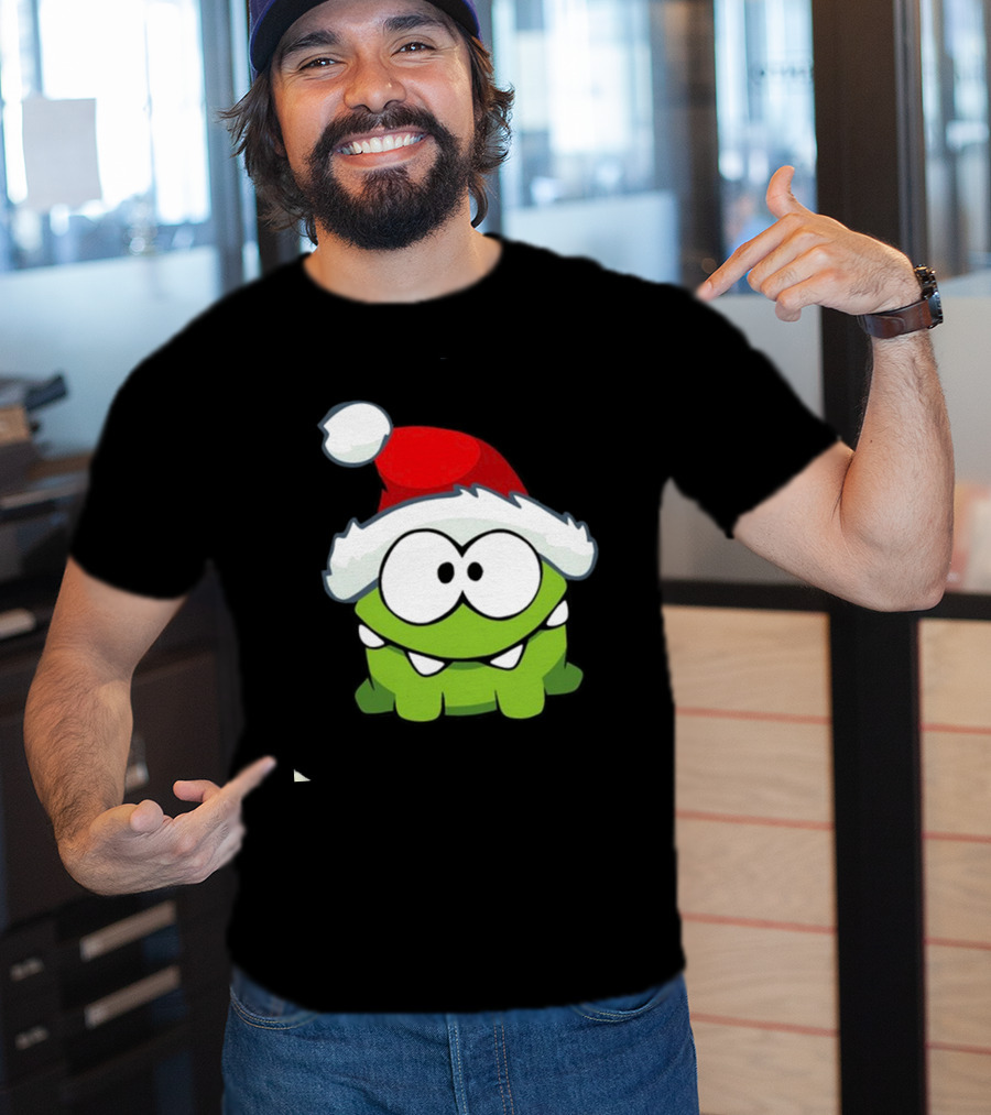 Om Nom Christmas Santa Hat T-Shirt