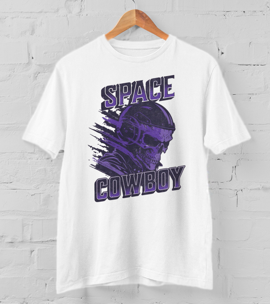 Space Cowboy Skull Helmet Cosmic Adventure T-Shirt