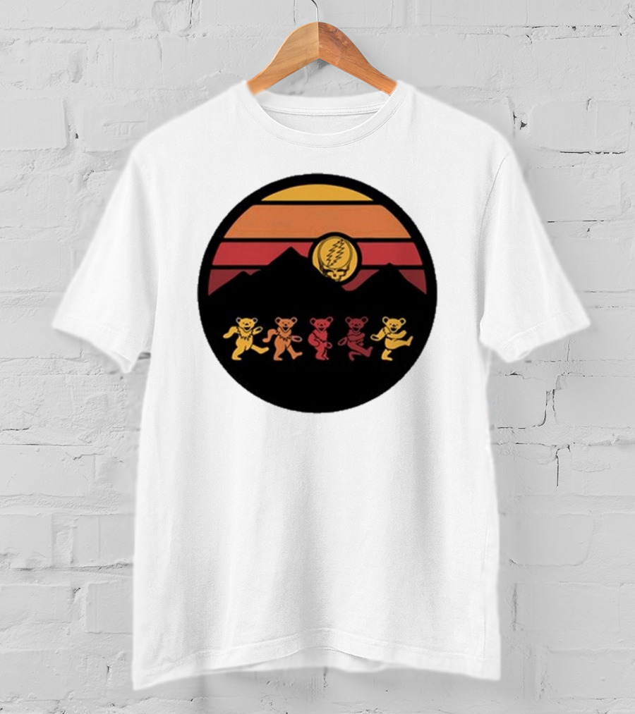 Grateful Dead Dancing Bears Sunset Alan Forbes T-Shirt
