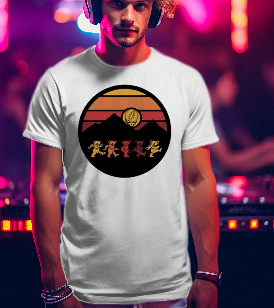 Grateful Dead Dancing Bears Sunset Alan Forbes T-Shirt