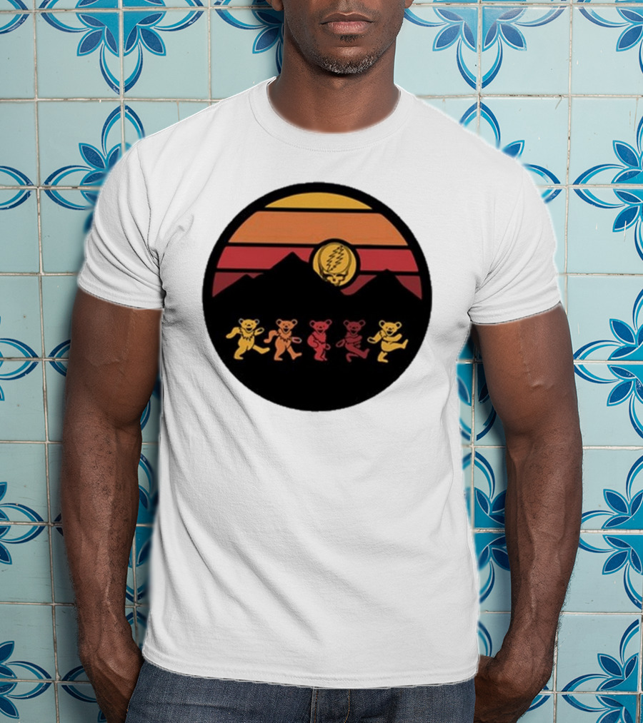 Grateful Dead Dancing Bears Sunset Alan Forbes T-Shirt