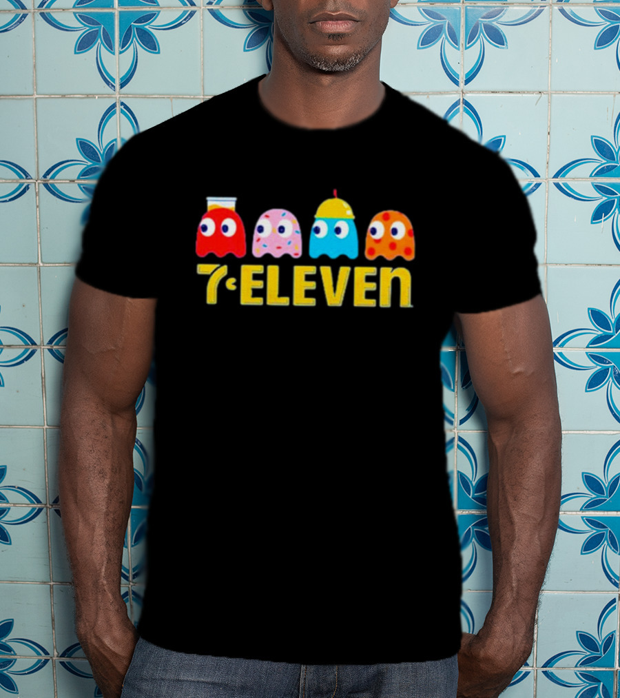 7 Eleven Pacman Ghost Characters Collaboration T-Shirt