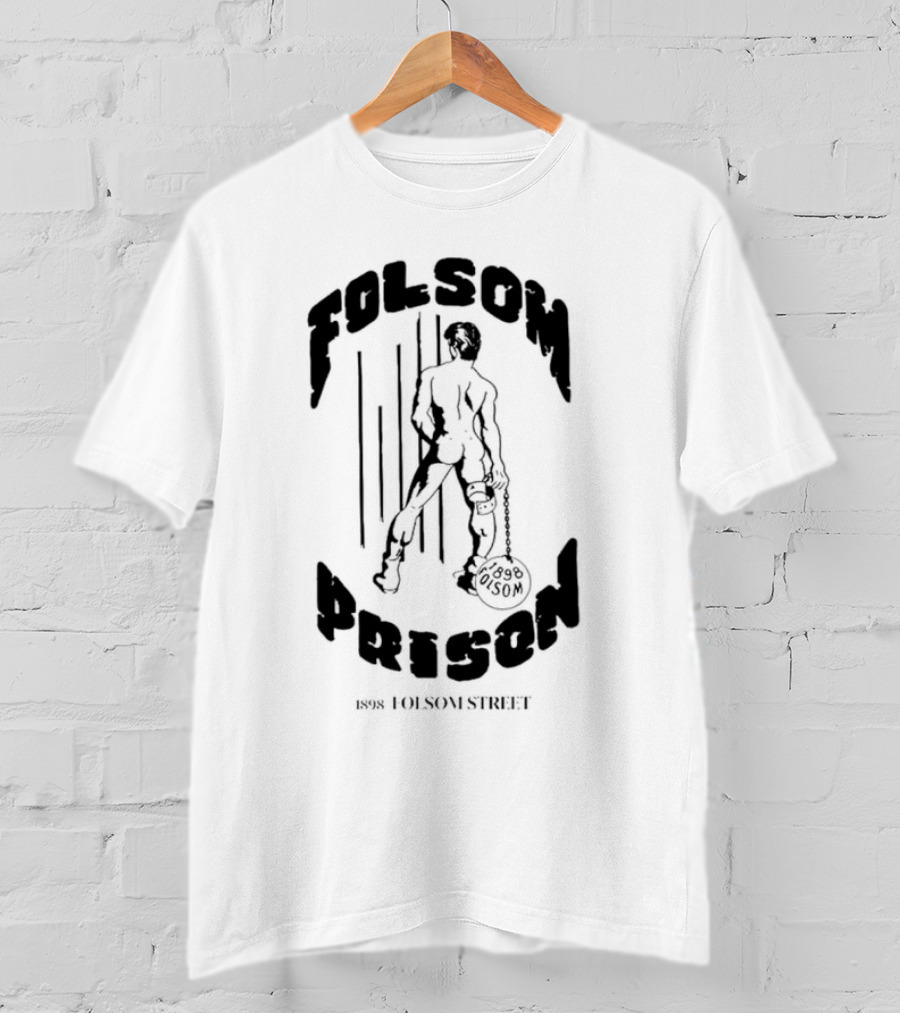 Folsom Prison Established 1898 Folsom Street Retro Figure With Chains T-Shirt