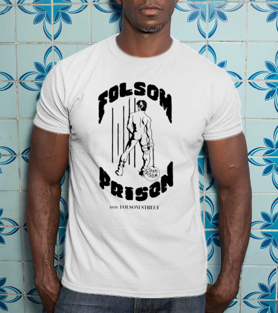Folsom Prison Established 1898 Folsom Street Retro Figure With Chains T-Shirt