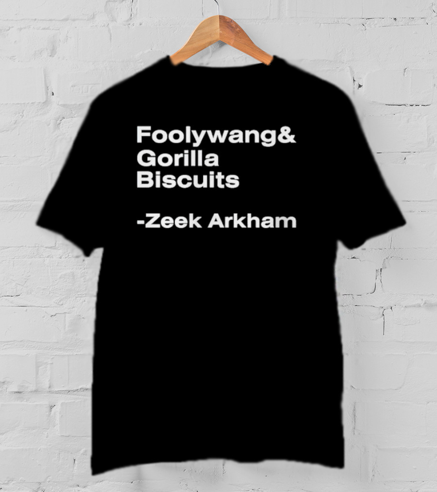 Foolywang Gorilla Biscuits Zeek Arkham Text T-Shirt