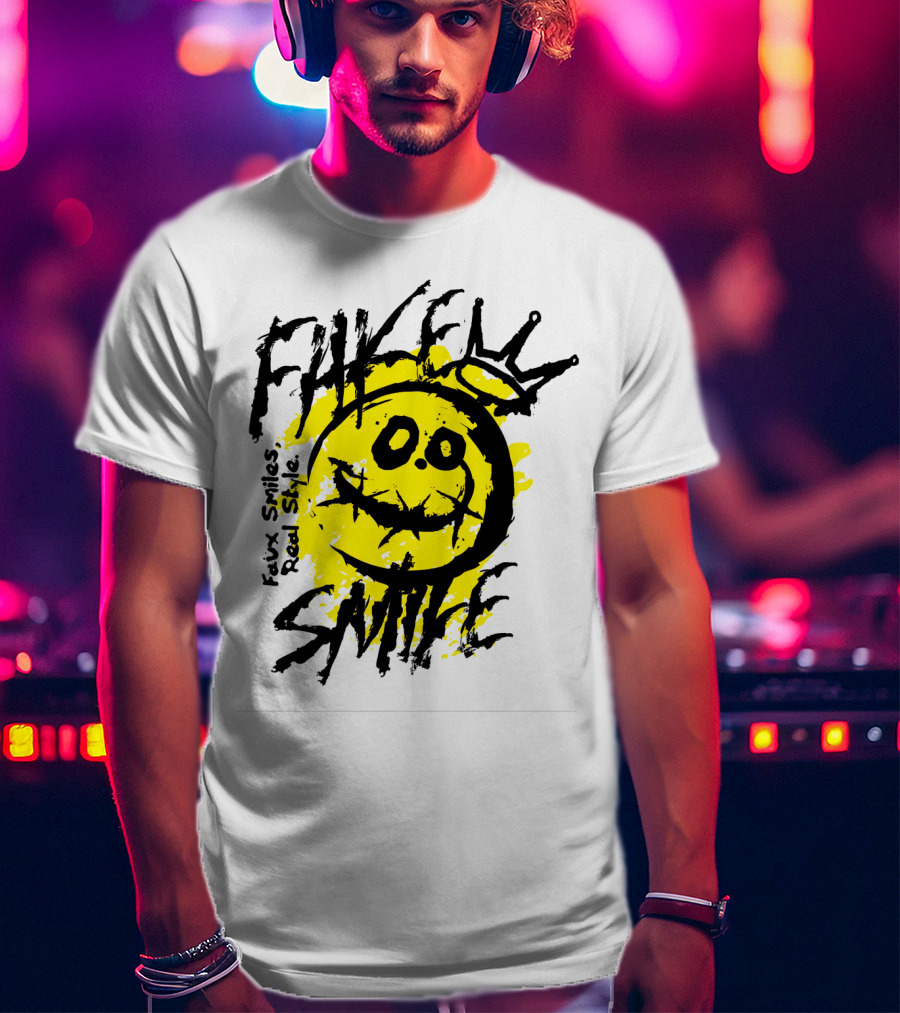 Fake Smile Faux Smiles Real Style Smiley Crown T-Shirt
