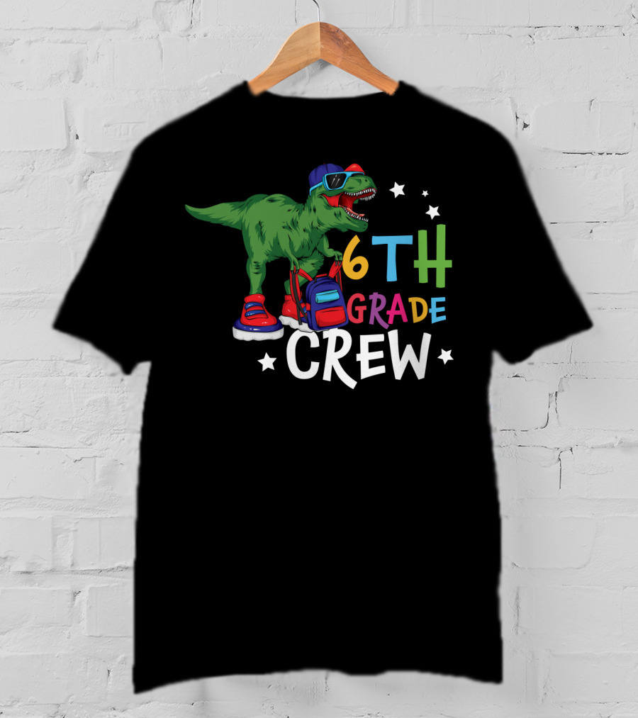 6th Grade Crew Dinosaur Back To School Fun T-Shirt