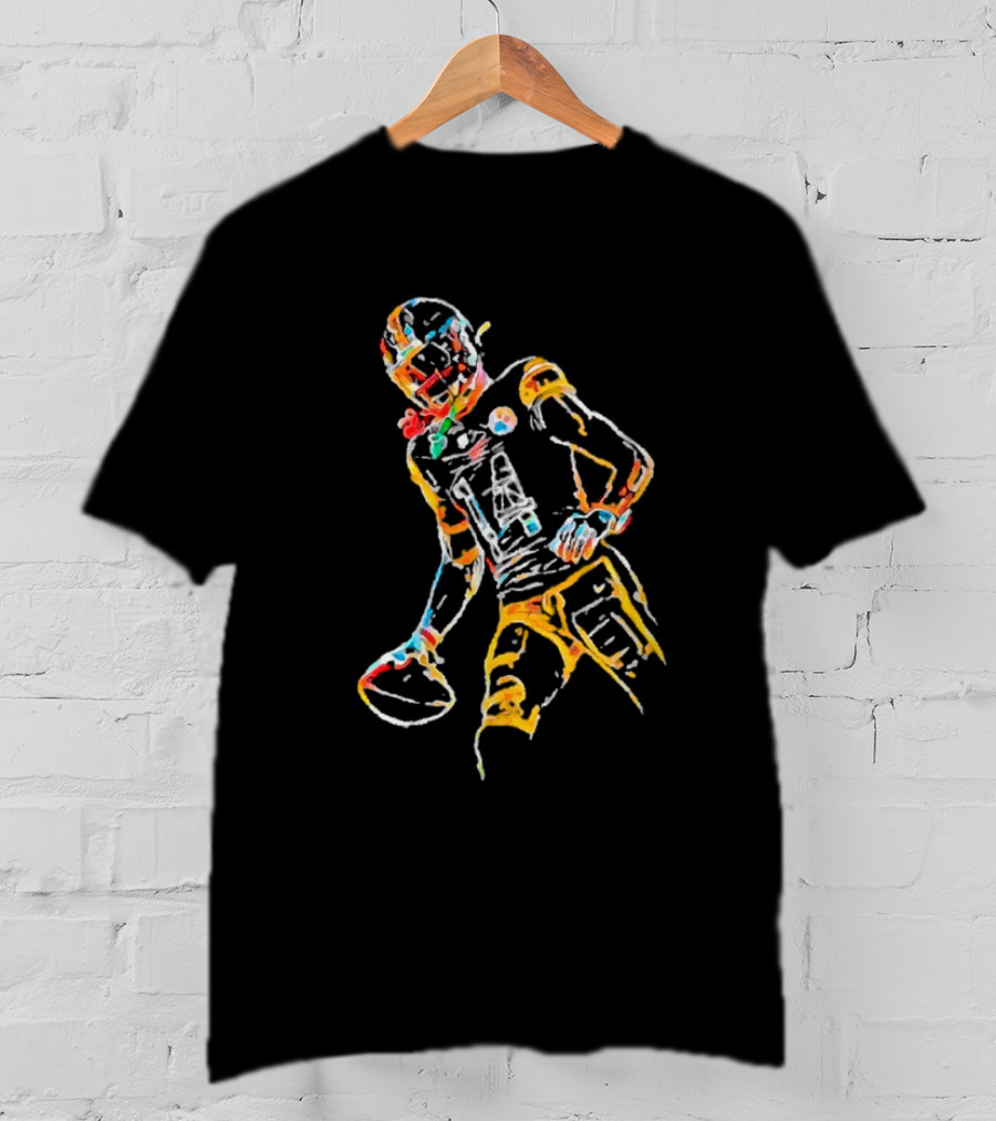 Pittsburgh Steelers George Pickens Colorful Festive Football Player T-Shirt
