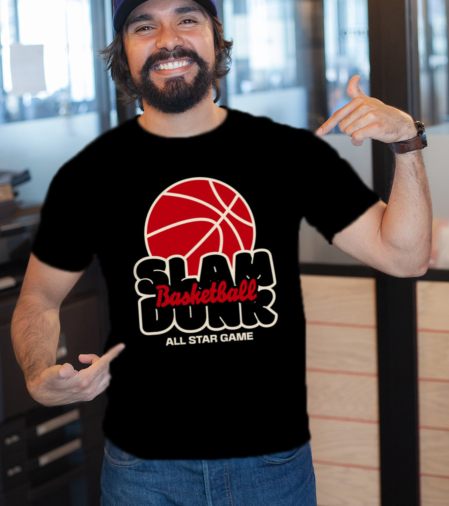 Slam Dunk Basketball All Star Game Red Basketball T-Shirt