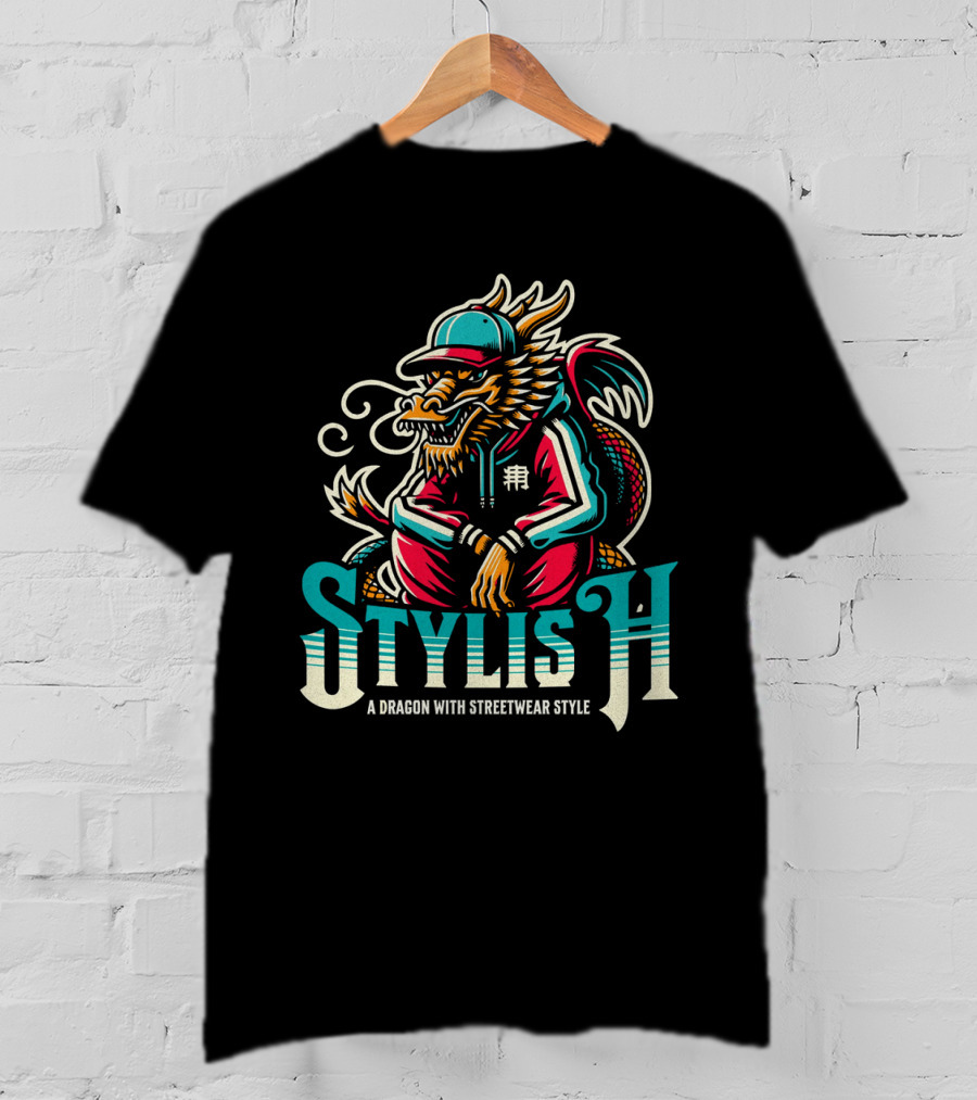 Stylish Dragon With Streetwear T-Shirt