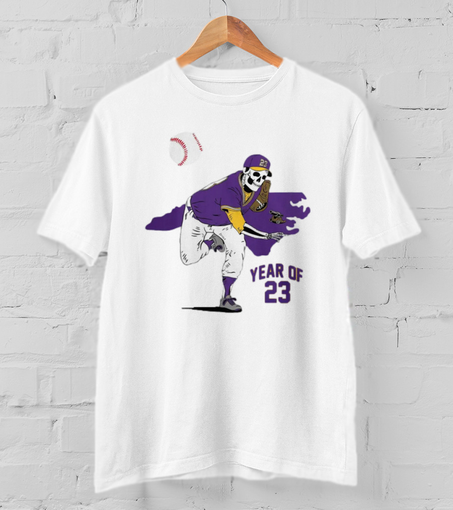 Year Of 23 EC Skeleton Baseball Pitcher T-Shirt