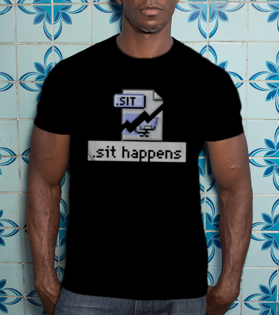 Mac84tv .SIT File Sit Happens Retro Computer Humor T-Shirt