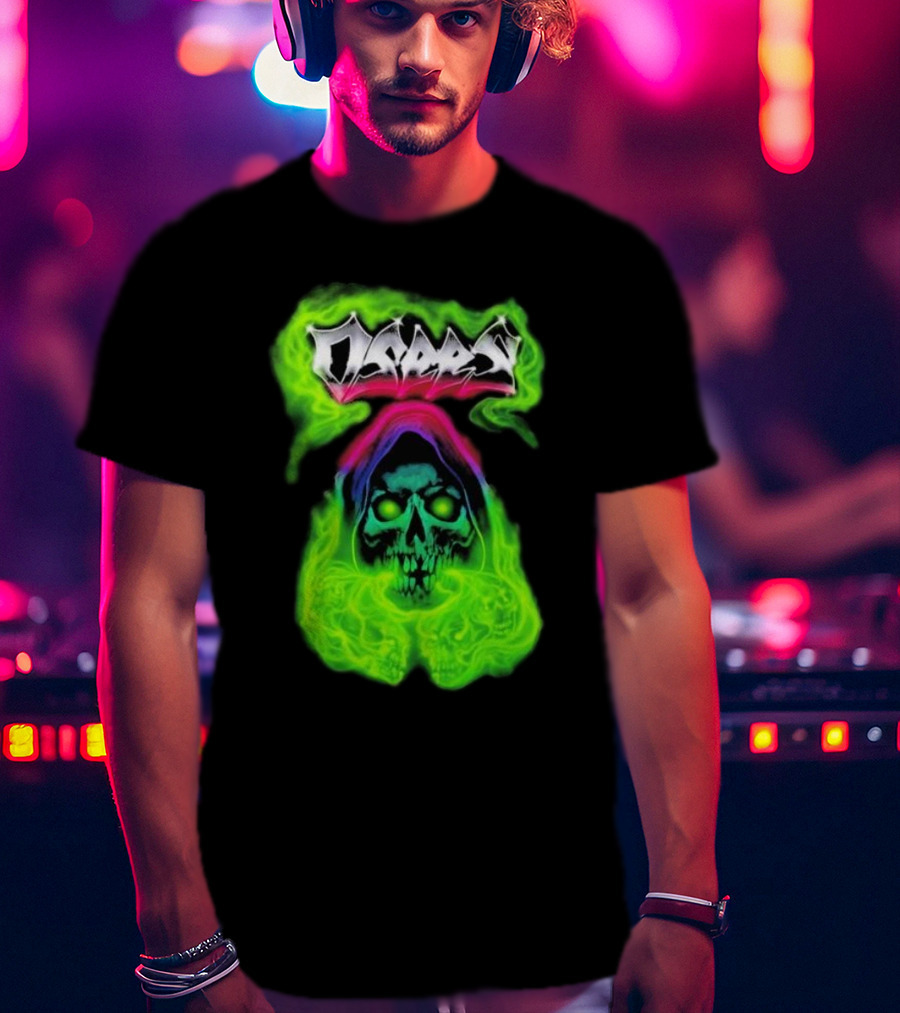Osees Ghost Green Neon Skull Hoodie Collaboration T-Shirt