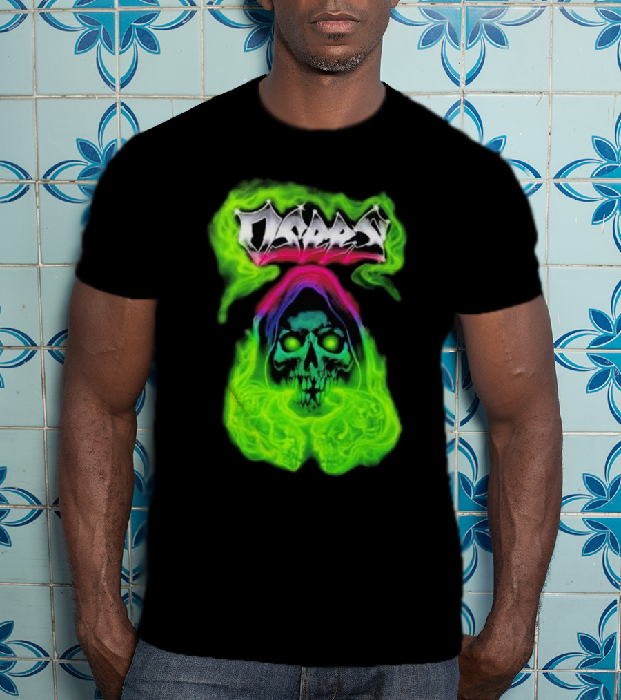 Osees Ghost Green Neon Skull Hoodie Collaboration T-Shirt