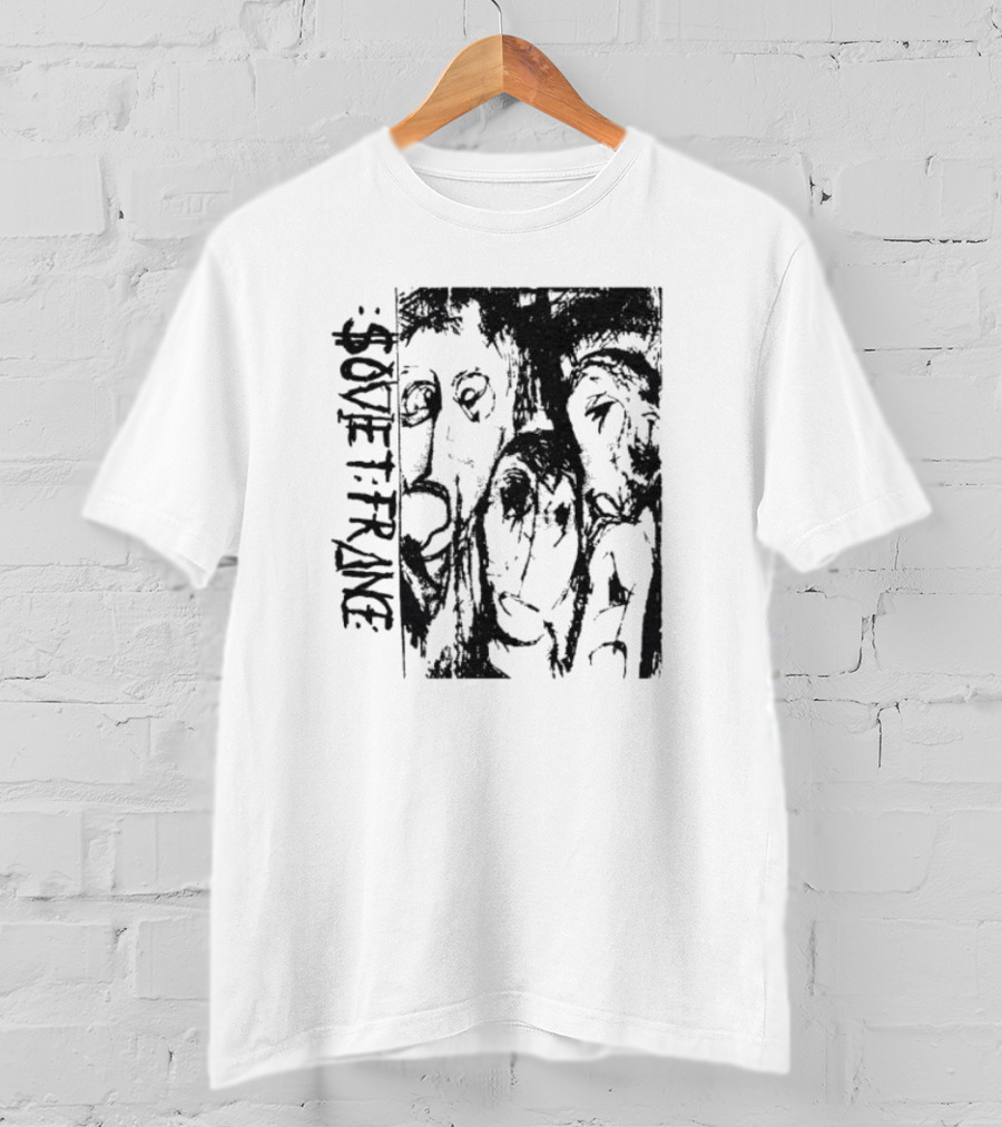 Zoviet France Distorted Faces Monochrome T-Shirt
