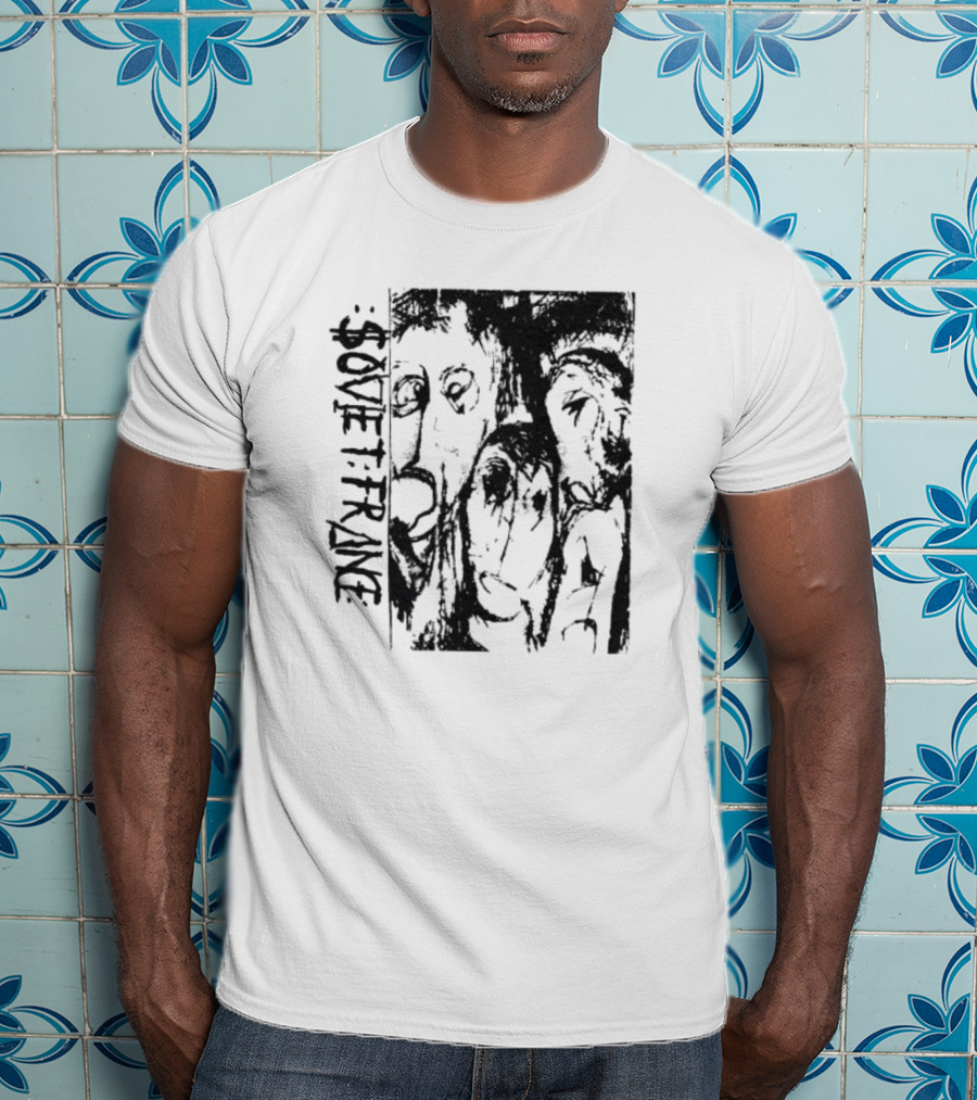 Zoviet France Distorted Faces Monochrome T-Shirt