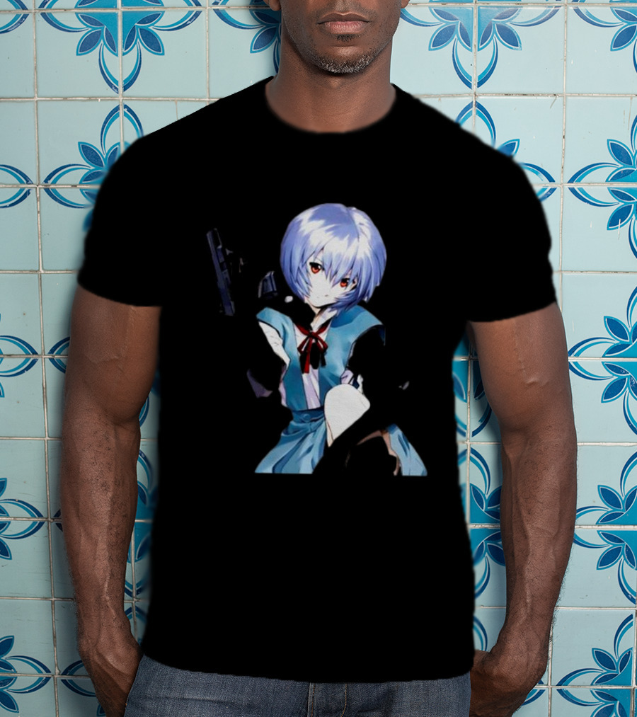 Zofrec Rei Anime Character Holding Gun T-Shirt