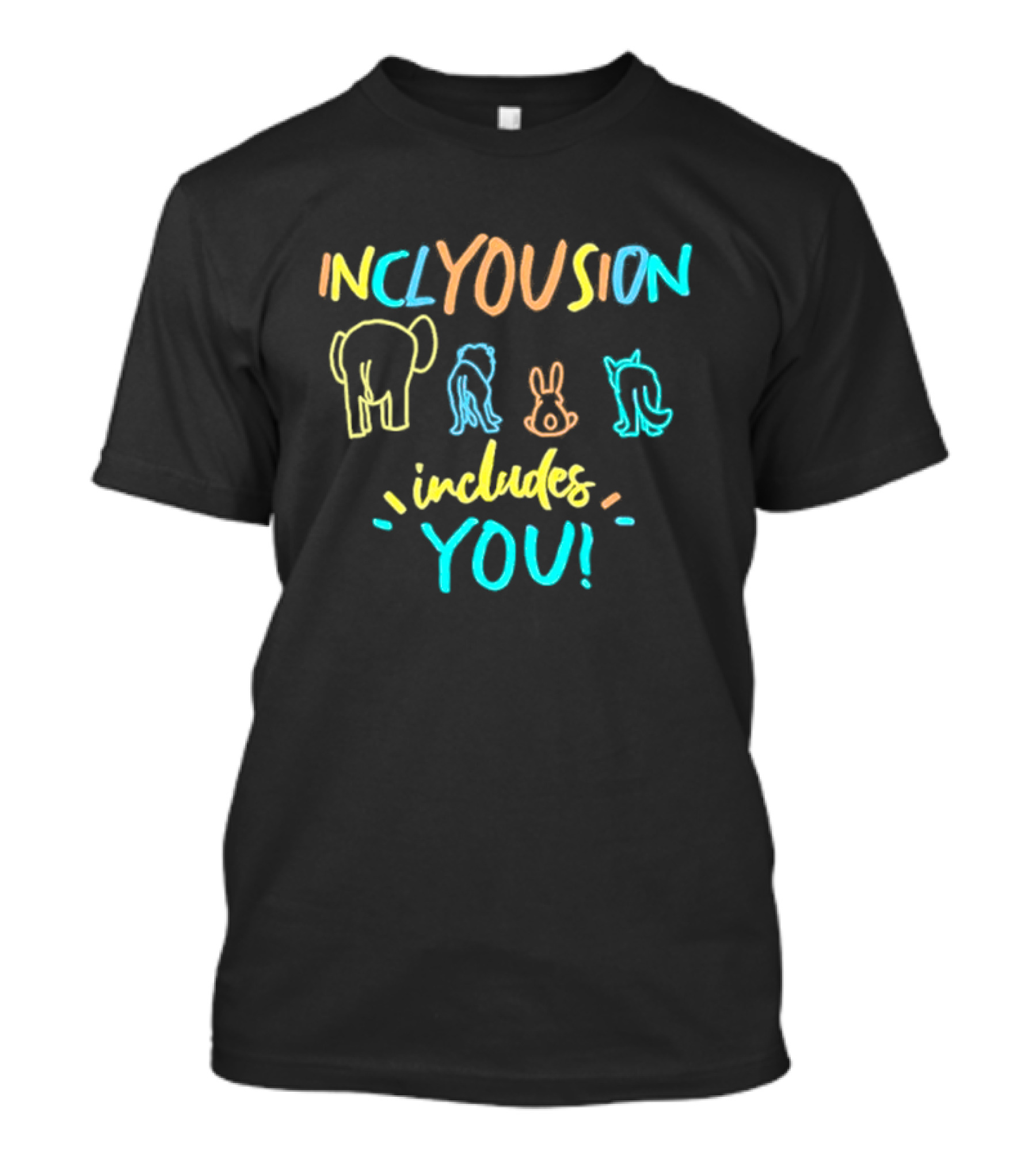 Inclyousion Includes You Animal Outlines T-Shirt