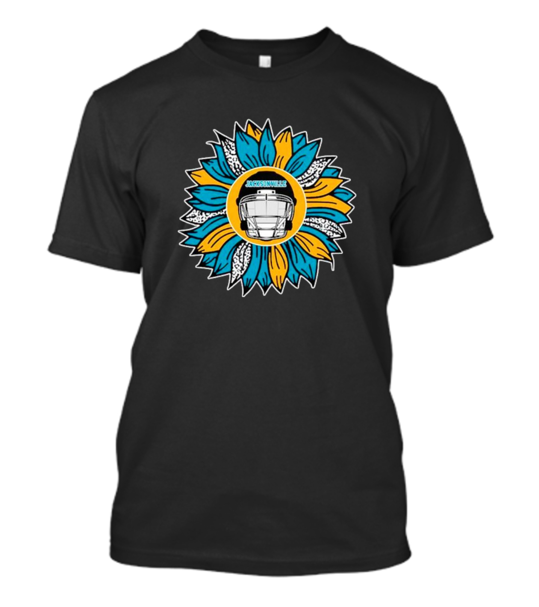 Jacksonville Jaguars Football Helmet Sunflower T-Shirt