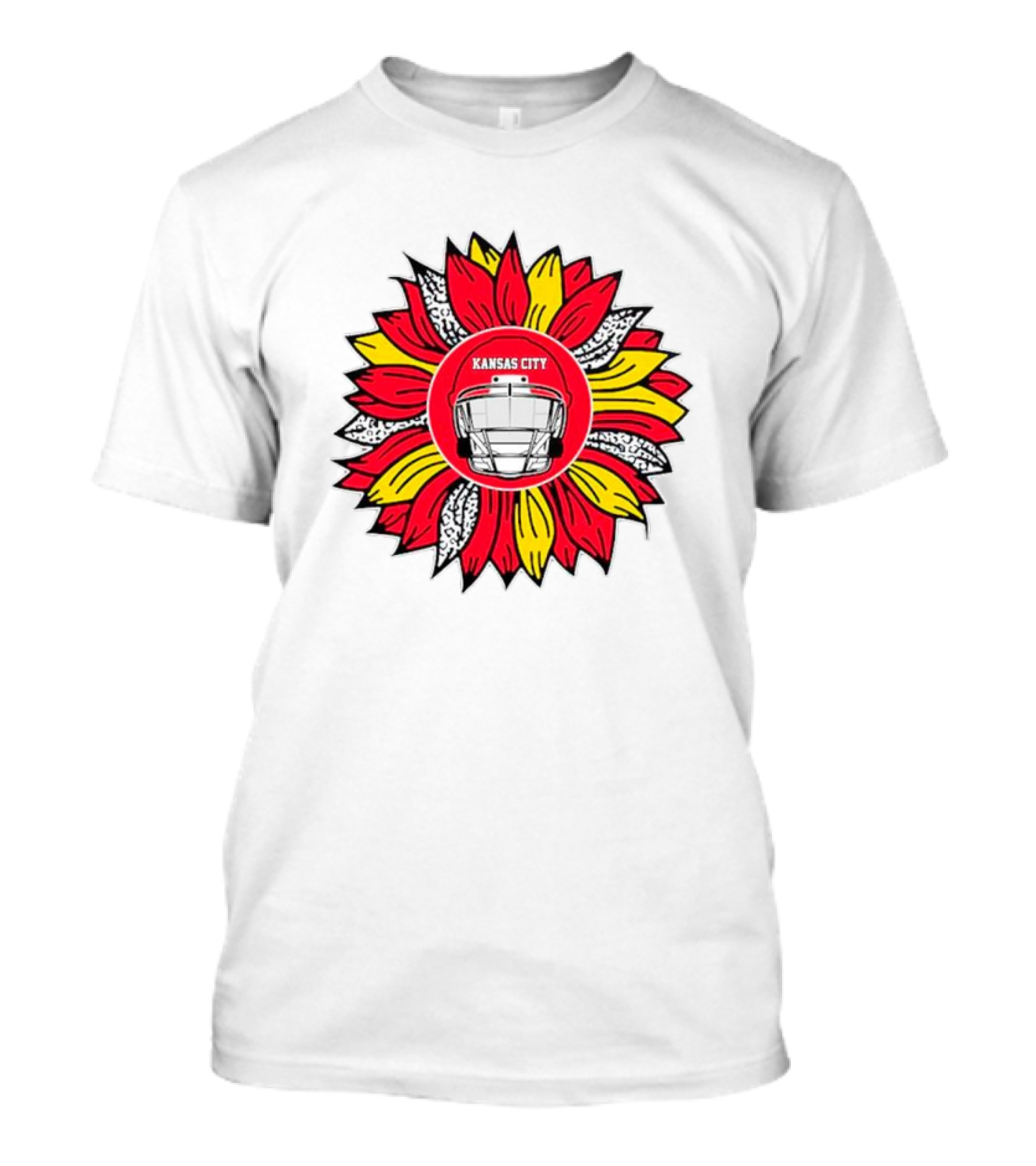 Kansas City Chiefs Football Helmet Sunflower T-Shirt