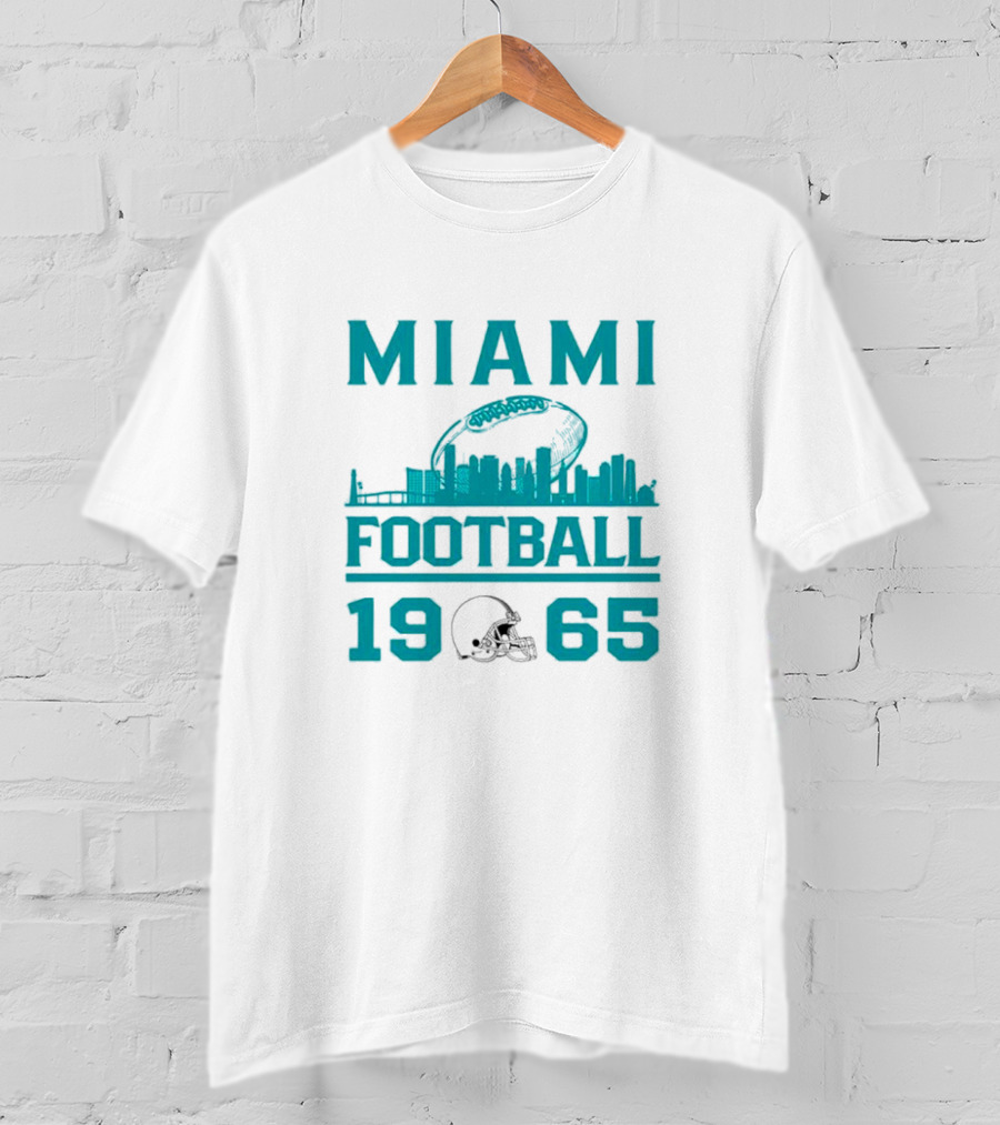 Miami Dolphins 1965 Skyline Football Urban Scene T-Shirt