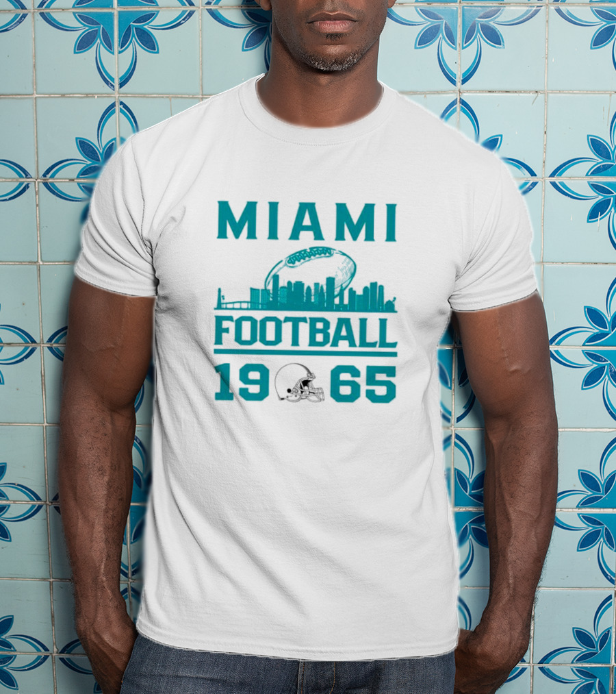 Miami Dolphins 1965 Skyline Football Urban Scene T-Shirt