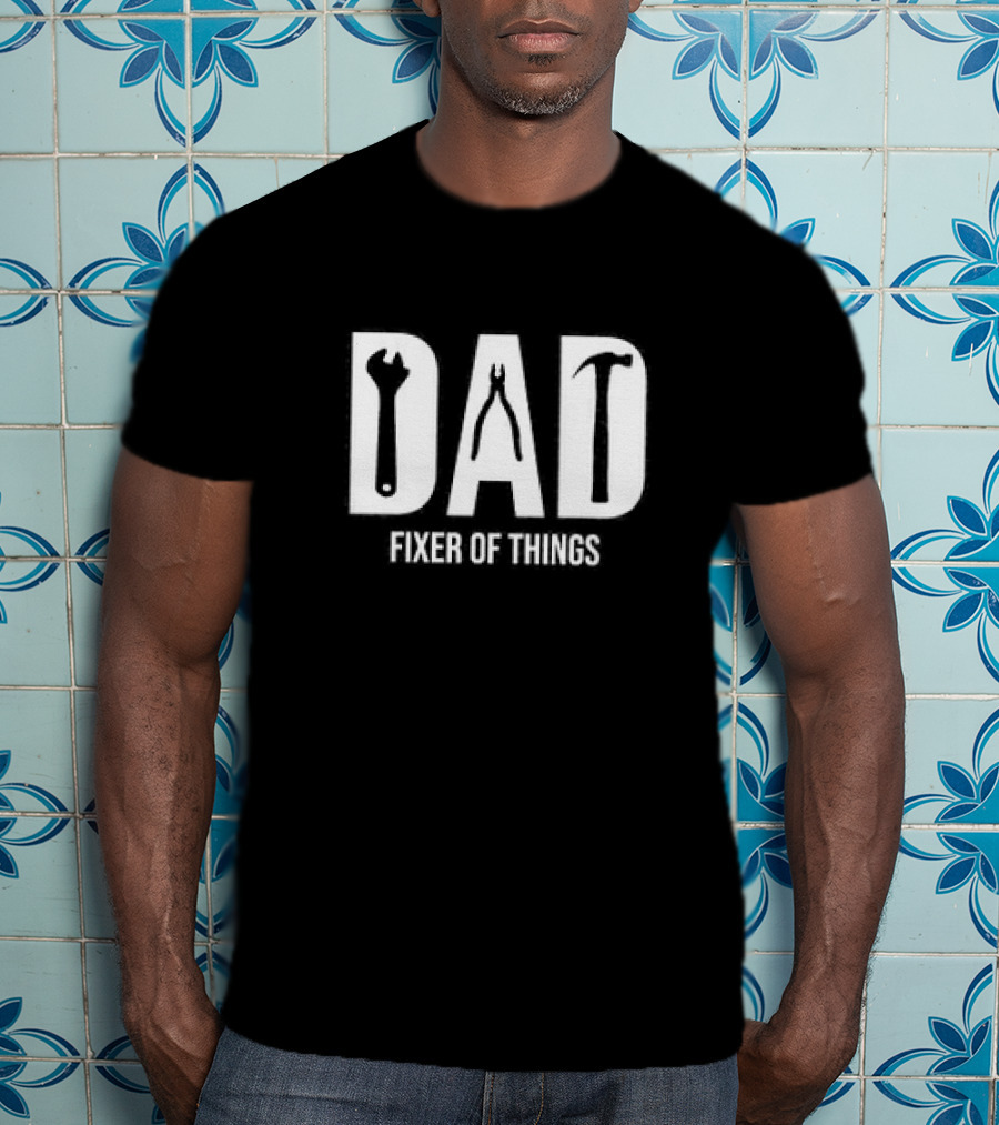 Dad Fixer Of Things Tool Icons Fathers Day T-Shirt