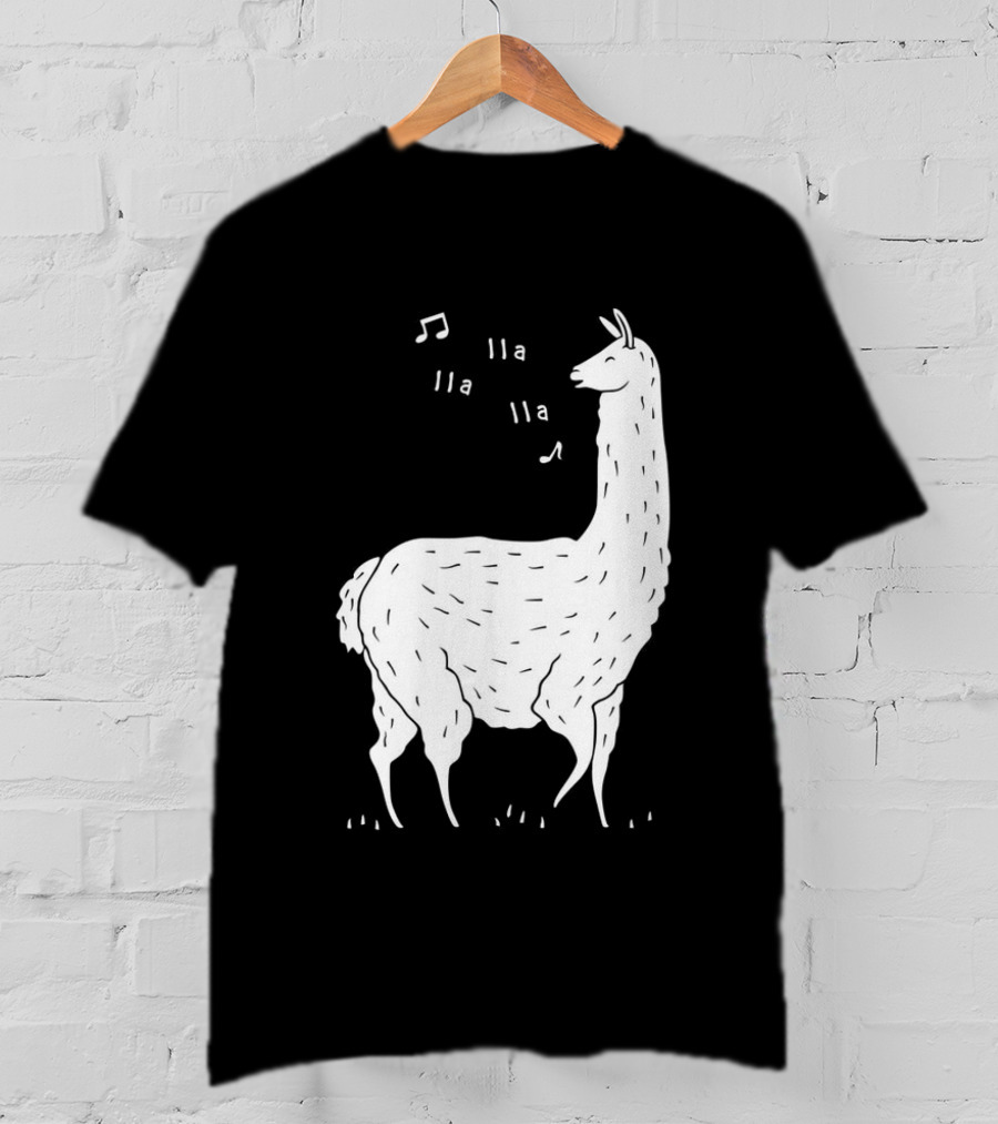 LLAMAS AND MUSICAL NOTES LLA LLA SONG OF THE LLAMA T-Shirt