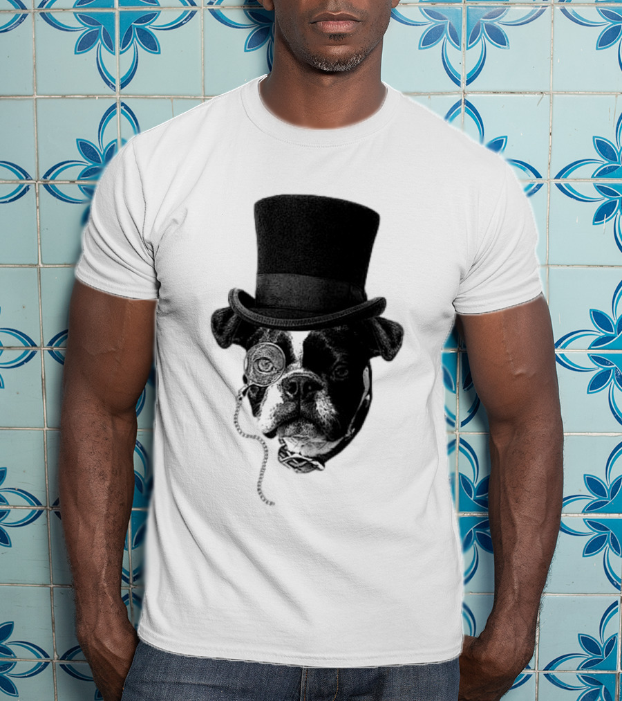 Winston Howl III Monocle Dog Top Hat T-Shirt