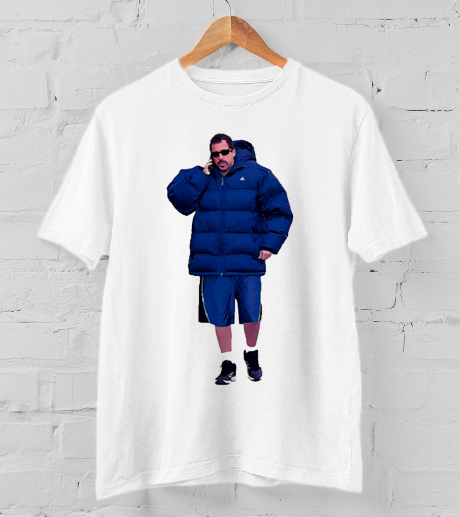 Fakehandshake Hot N Cold Walking In Puffer Jacket And Shorts T-Shirt