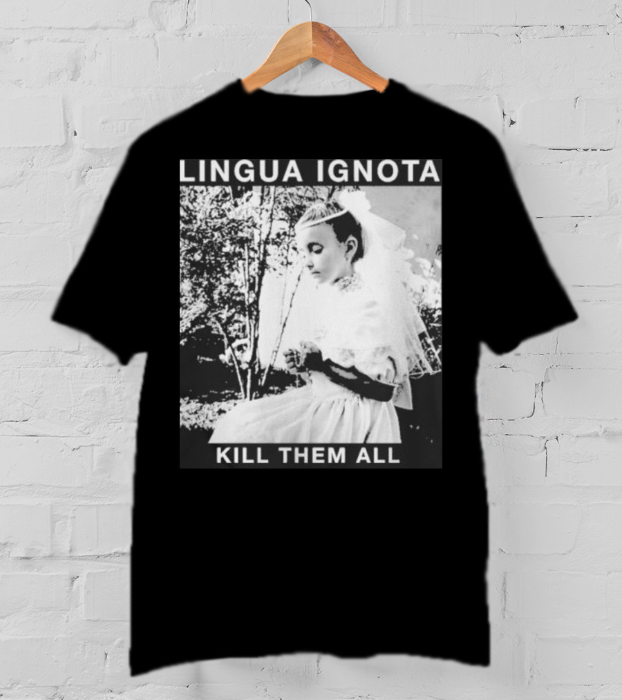LINGUA IGNOTA KILL THEM ALL Veiled Bride Prayerful Pose T-Shirt