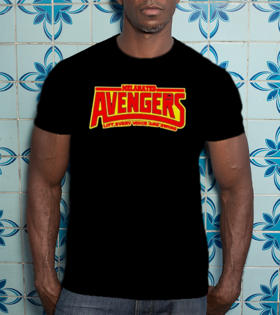 Melanated Avengers Lift Every Voice And Swing Bold Red Yellow Iconic T-Shirt