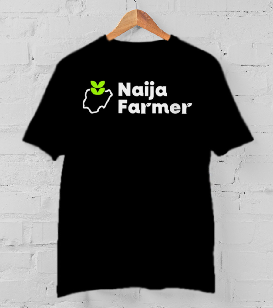 Naija Farmer Nigeria Agriculture Icon With Leaf Map Outline T-Shirt